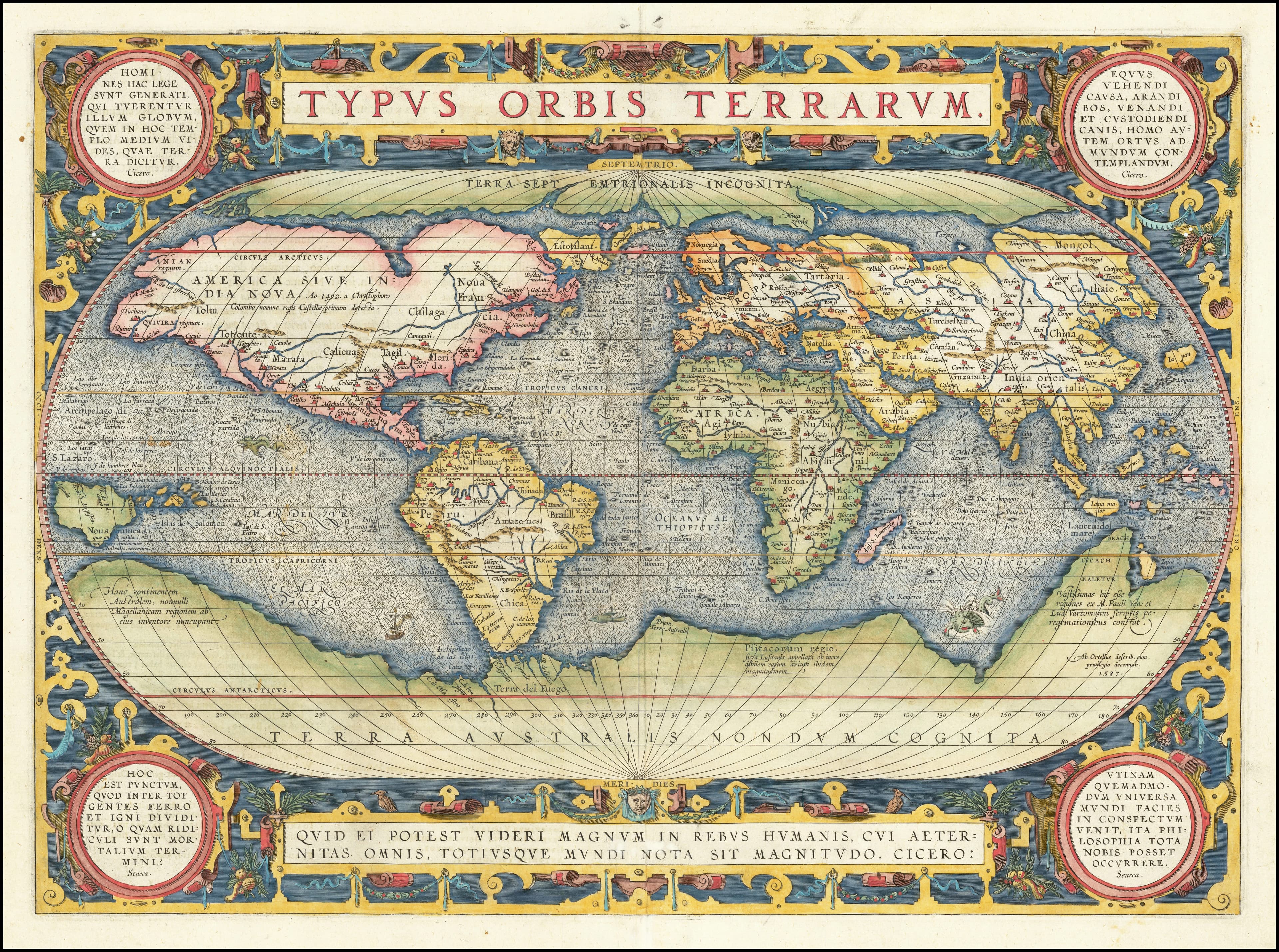 Typus Orbis Terrarum — Typus Orbis Terrarum, Abraham Ortelius, 1595