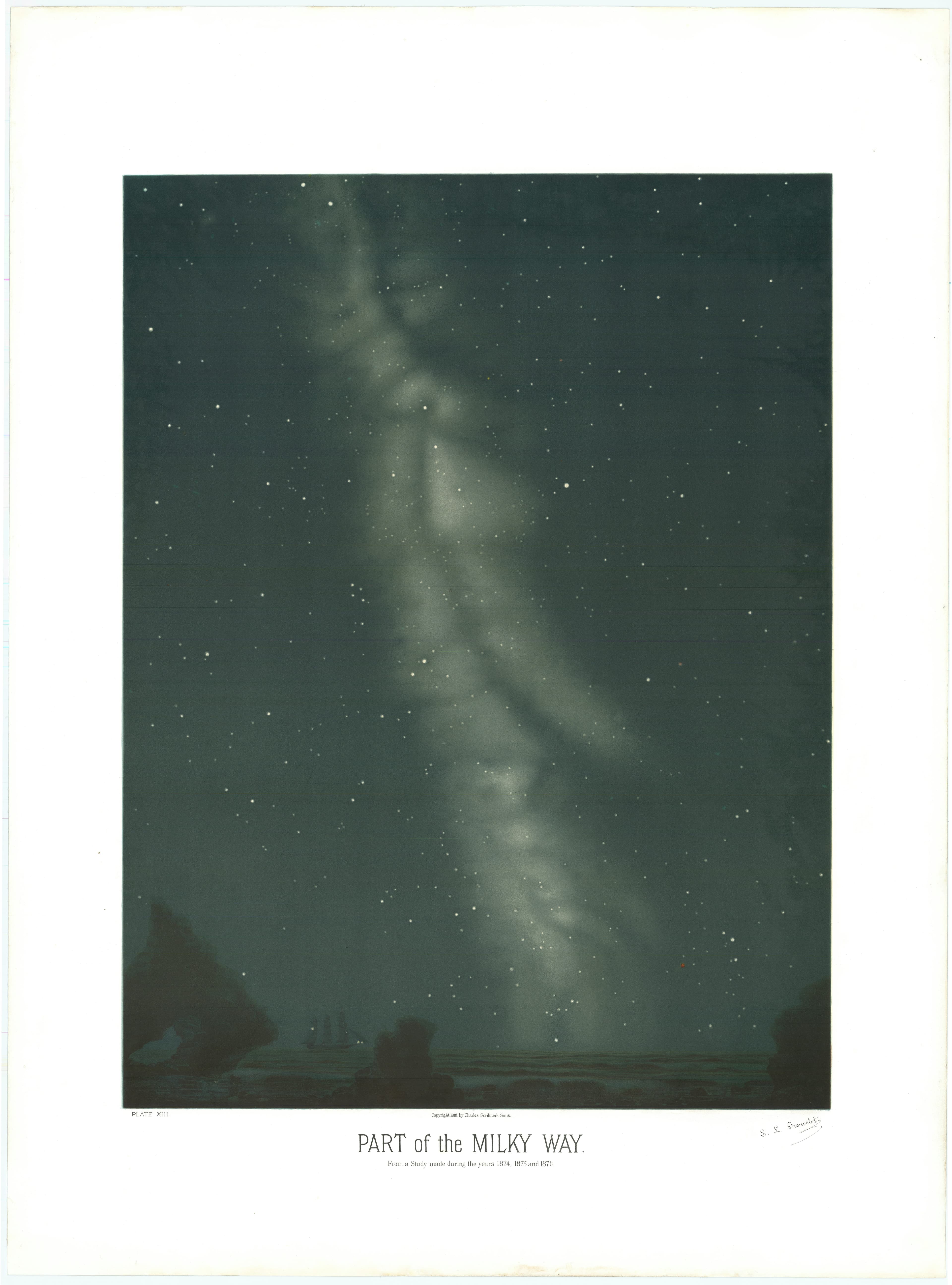 The Milky Way — Part of the Milky Way, from The Trouvelot Astronomical Drawings, Étienne Léopold Trouvelot, 1882