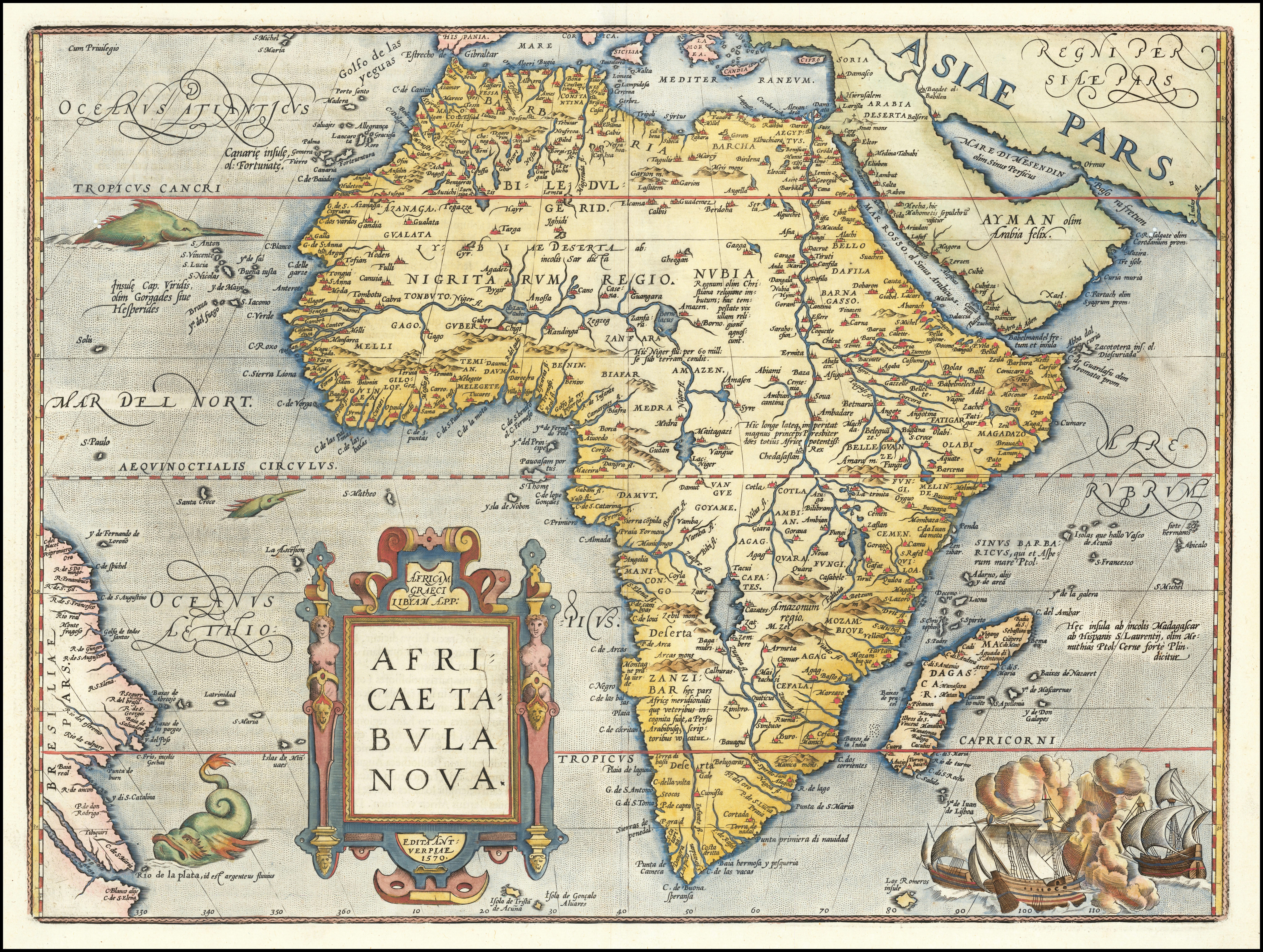 Africae Tabula Nova — Africae Tabula Nova, Abraham Ortelius, 1595