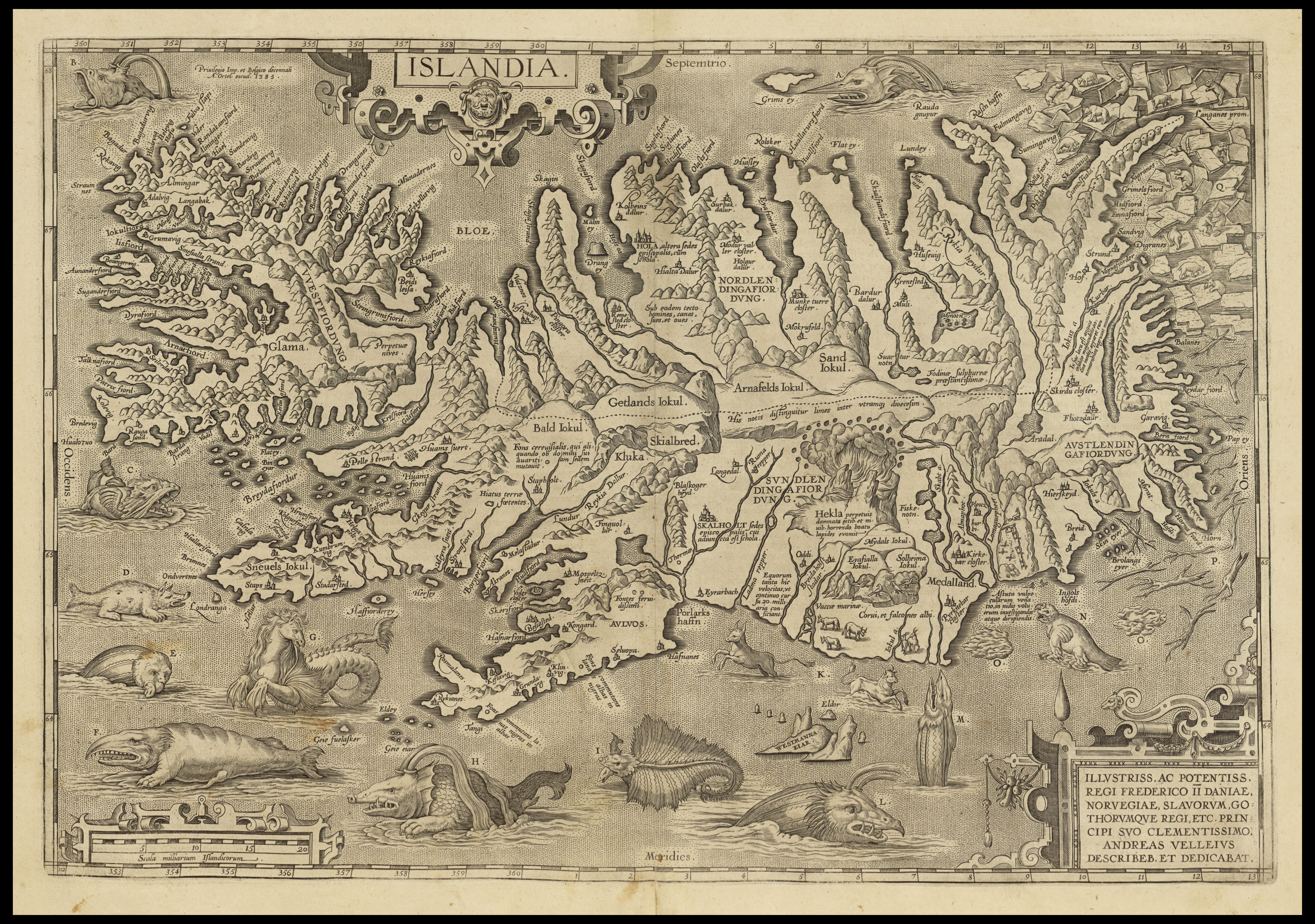 Islandia — Islandia, Abraham Ortelius, 1585