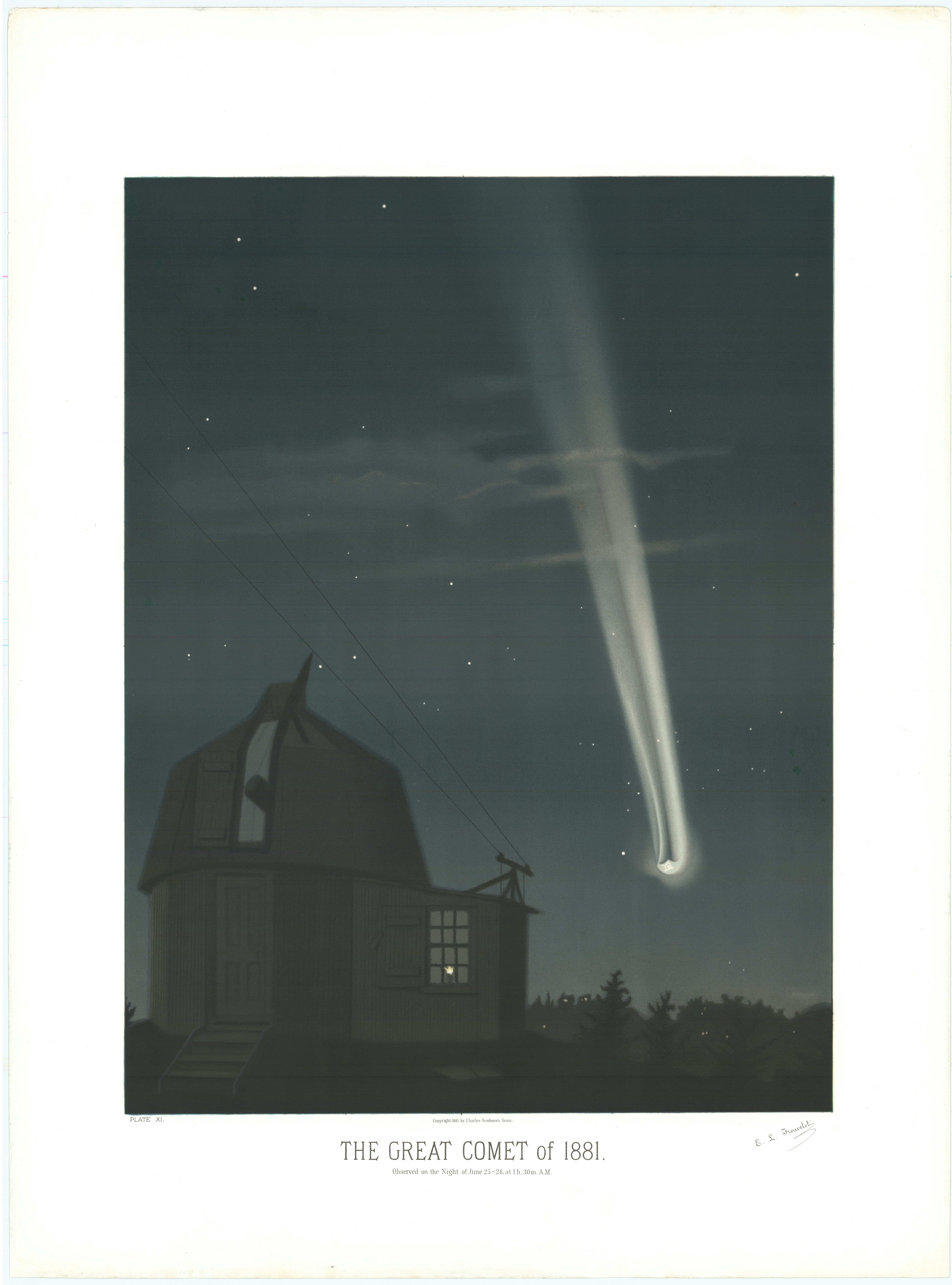 The Great Comet of 1881 — The Great Comet of 1881, from The Trouvelot Astronomical Drawings, Étienne Léopold Trouvelot, 1882