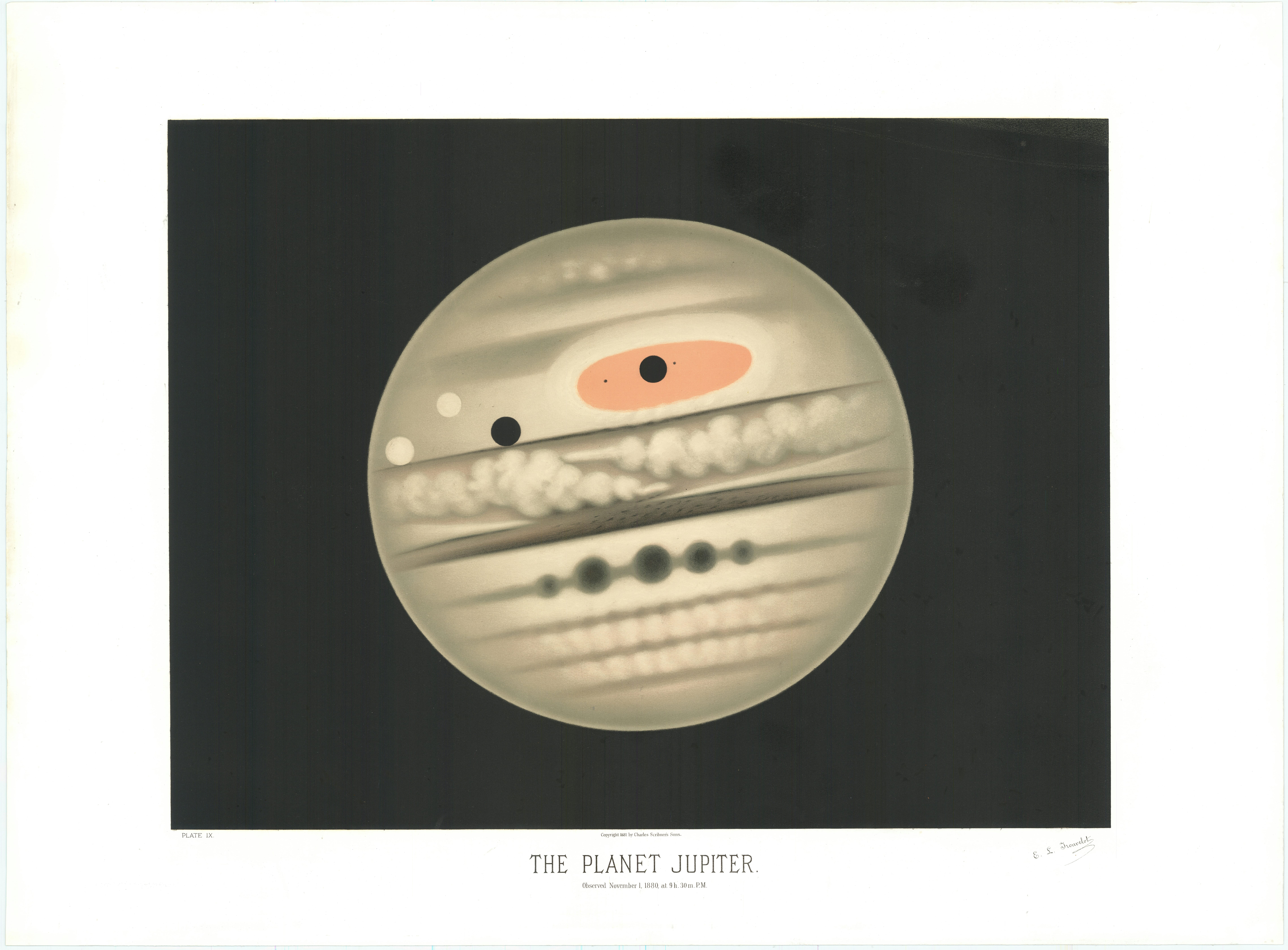 The Planet Jupiter — The Planet Jupiter, from The Trouvelot Astronomical Drawings, Étienne Léopold Trouvelot, 1882